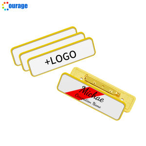 Nieuwe 2*7Cm Gouden Pin Naam Badge Blanks Sublimatie Naam Tags Met Aluminium Vel Voor Aangepaste Afdrukken - Product Image 2