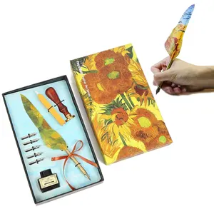 Fabrik Großhandel benutzer definierte Druck Feder Stift Wachs Siegel Geschenkset Van Gogh Design