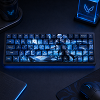 Ensemble de touches de clavier personnalisées VALORANT Jett 68 touches en PBT avec sublimation par transfert thermique, profil Cherry, pour clavier mécanique