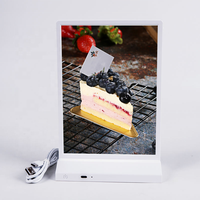 Boîte lumineuse rectangulaire rechargeable pour menu, formats A5/A4/A3, double face, LED, cadre fin en ABS pour publicité de bureau