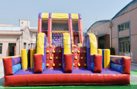 Parcours d'obstacles gonflable extrême avec toboggan gonflable géant