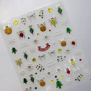 3D Diamond 5D Nail Sticker Embossed Back Adhesive Nail Sticker Christmas Style TL-067