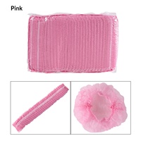 100 Buah Topi Strip Bouffant Sekali Pakai Penutup Rambut Salon Ekstensi Bulu Mata Topi Jaring Tahan Debu Elastis untuk Studio Kecantikan Spa Lash