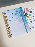 Carnet de notes A5 pour réunions et devoirs d'étudiants, style peinture à l'huile, avec autocollants