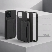 Étui de téléphone en cuir PU rétro de luxe en gros pour iPhone 11-18, coque arrière vintage avec porte-cartes double