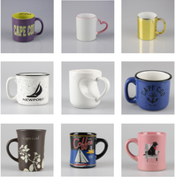 Vente en gros de tasses à café en céramique noire mate à gros ventre de 350 ml avec logo personnalisé, avec poignée pour la maison et le bureau