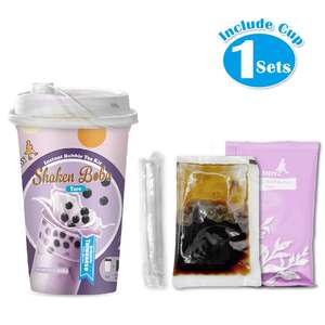 Shaken Taro - Mezcla Instantánea de Té de Burbujas Orgánico con Sabores a Matcha y Azúcar Moreno, Juego de 3 Tazas - Product Image 2