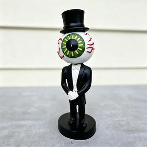 Figura de Resina Personalizada Pintada a Mano, Realista, Estilo Gótico, Caballero con Ojo Sangrante, Sombrero de Copa y Esmoquin, Horror de Halloween - Product Image 1