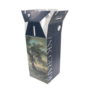 Lujo reciclado Vinos 4 botellas de papel corrugado plegable vino regalo caja de embalaje logotipo en relieve personalizado para bebidas energéticas - Product Image 1