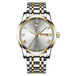 JLANDA J6601 Jinfengda stile caldo cintura in acciaio inox rotondo genuino del quarzo doppio calendario di affari della vigilanza casual - Product Image 5