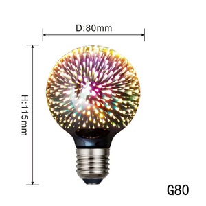 3D Fireworks Led Bulb G80 E27 80mm Diameter Colorful <b>Lighting</b> For Home Decor - Product Image 1
