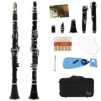 Professional Performance 17-Key Ring B-Grade Clarinet Woodwind Instrument Cloth Box