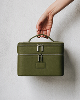 Trousse de Maquillage en PU Couleurs Personnalisables, Boîte de Rangement Duo Tendance avec Séparateur Amovible, Fermeture Éclair, Sac à Pinceaux Cosmétiques, Vente Chaude