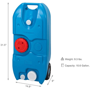 HOMFUL 40L Ruedas portátiles <span class=keywords><strong>Autocaravana</strong></span> Transportador de aguas residuales Tanque de <span class=keywords><strong>agua</strong></span> Almacenamiento RV Accesorios RV Tanque de aguas residuales - Product Image 2