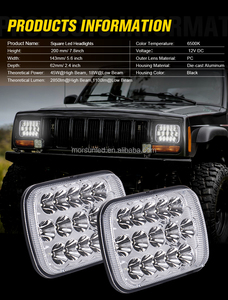 <span class=keywords><strong>Projecteur</strong></span> de phare LED carré 5x7 pouces pour Jeep Wrangler YJ XJ/GMC Chevrolet Express S10, pour camionnette Toyota Tacoma Ford - Product Image 2