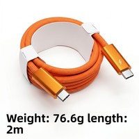Câble de données tressé BJC Orange de 2 mètres, épais, 240W, type C, charge rapide, pour téléphones mobiles 15-17