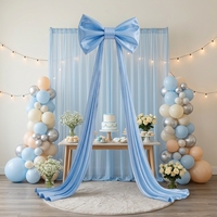 Panneau de rideau en gaze de coton perlé polyester fait main pour toile de fond de fête et décoration de fond photo