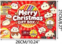 Dumpling Squishies, jouets à presser mignons et doux en forme de petits pains vapeur, Calendrier de l'Avent de Noël, 24 boîtes surprises en caoutchouc thermoplastique
