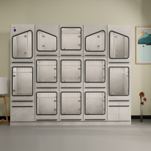 Jaula grande de madera maciza para perros, gatos, perros, casa de Villa con puerta de vidrio, rejilla de madera, casas para mascotas, muebles para adopción de tiendas - Product Image 5