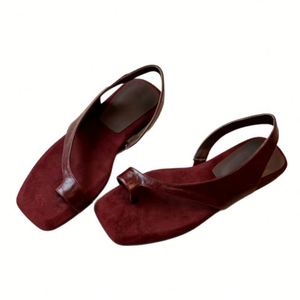 Elegant Retro Design slip on Toe Strap Low Heel Roman <b>Shoes</b> <b>Soft</b> French Style Ladies Daily Matching Beach Sandals - Product Image 5