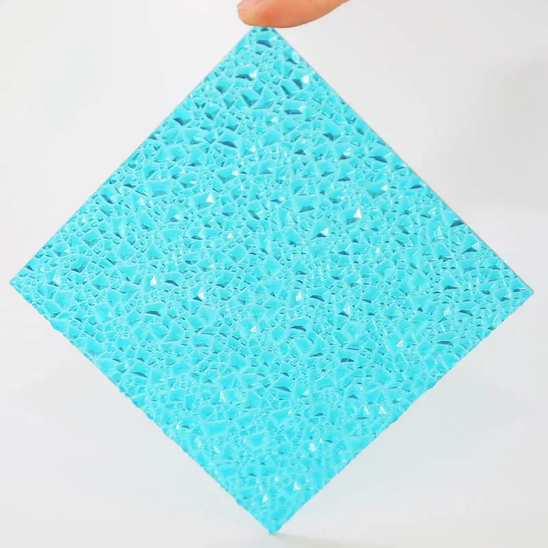 3mm dekorative farbige PC-Diamant platte Geprägte Folie Umwelt freundliche Polycarbonat-Kunststoff platten
