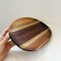 Assiettes en acacia naturel, taille personnalisée, plateau de service ovale en bois, planche de service alimentaire avec logo personnalisé, OEM et ODM bienvenus