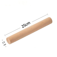 Rouleau à pâtisserie en bois massif naturel, antiadhésif, avec poignée lisse, pour pâte à dumplings et pâtisseries, outils de cuisine et de pâtisserie