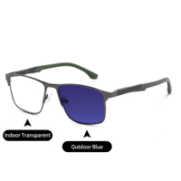 Lunettes carrées populaires, monture optique en TR90, lunettes de vue professionnelles, verres photochromiques anti-lumière bleue, protection UV400