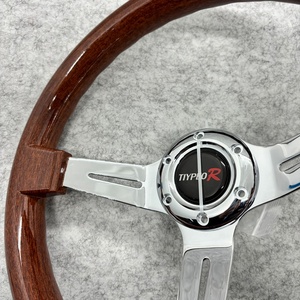 Volante Deportivo Personalizado Retro Universal de Alta Calidad, 350mm, ABS, 7 Velocidades, Diseño de Madera de Durazno, para Autos Modificados - Product Image 3