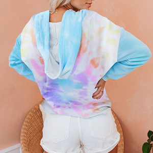 Design <span class=keywords><strong>de</strong></span> mode Blouse Dames Tie Dye Imprimé Pull Casual Streetwear Graphique Y2K Pull Hoodies Vêtements Pour Femmes - Product Image 2