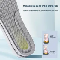 Semelles intérieures de sport toutes saisons ultra douces en PU antibactérien, amortissantes, confortables pour la longue durée debout, haute élasticité, absorption des chocs