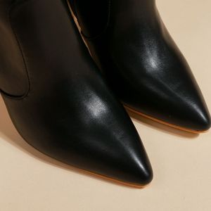 Bottes hautes pour femme en cuir PU rouge, imperméables, à talon aiguille, avec fermeture éclair latérale, collection 2025 - Product Image 6