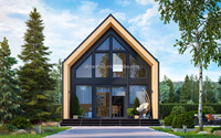 Villa préfabriquée modulaire en acier portable de 2 étages en forme de A de 40 pieds personnalisée pour maison familiale, hôtel ou petite maison conteneur