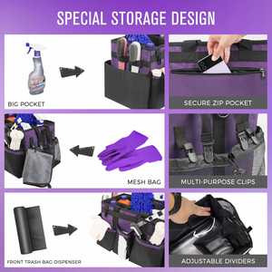 Purple Cleaning Bag Cleaning <b>Caddy</b> Organizer, Wearable Cleaning <b>Caddy</b> with Waist & Handles for Cleaning <b>Tool</b> Organizers - Product Image 6