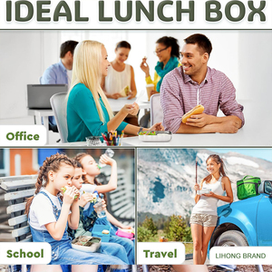 LIHONG Contenitore per Pranzo in Acciaio Inox a 3 Scomparti, 27oz, Ermetico, per Alimenti, Adatto a <span class=keywords><strong>Microonde</strong></span>/Lavastoviglie/Congelatore, per Lavoro - Product Image 5
