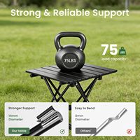 Table pliante portable en acier carbone ultralégère pour le camping, la randonnée, le trekking, le pique-nique, la plage, le barbecue