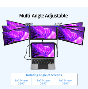<span class=keywords><strong>Moniteur</strong></span> externe portable pliable en aluminium à triple écran, nouvelle version personnalisée 14 15,6 1080p FHD USB-C, configuration à un seul câble pour ordinateur portable - Product Image 4