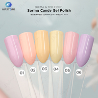 Vernis Gel Non Toxique Effet Bonbon Printanier Sans HEMA Végan Adapté aux Salons Professionnels OEM Marque Privée Couleur Macaron Gâteau