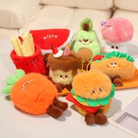 Porte-clés en peluche mignon en forme de nourriture : Hamburger, Pastèque, Frites - Figurines créatives, Cadeau gourmand, Poupée unisexe en polyester, 17 cm, 14 ans et plus