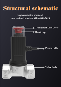 Nhà bếp hệ thống báo động van điện từ máy dò rò rỉ khí vật liệu chống cháy nổ máy dò khí nhà Van điện từ - Product Image 2