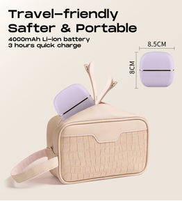 Spazzola Lisciante Portatile Tascabile, <span class=keywords><strong>Mini</strong></span> Pettine Riscaldato con Batteria da 4000 mAh - Product Image 3