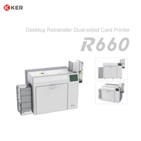 Imprimante de cartes à transfert thermique recto verso Evolis avec interface USB en stock pour badges d'identification d'entreprise haute sécurité, cartes de membre