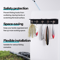 Support magnétique compact en ABS pour leurres de pêche, organisateur de matériel de bateau à 5 aimants pour hameçons, appâts et outils de pêche