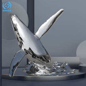Escultura de ballena plateada electrochapada en resina de Europa y América, decoración artística moderna para el hogar, decoración para la sala de estar - Product Image 2