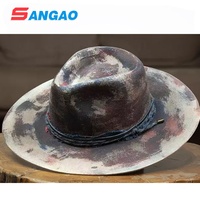 Chapeau en détresse en laine 100 feutre pourrait personnaliser votre logo