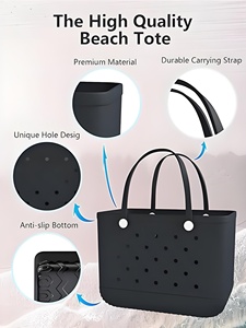 Bolso Tote Casual para Mujer, Tipo Jelly, con Cierre Abierto, Diseño Floral, Dos Asas, Impermeable, para Uso en Exteriores, Mini - Product Image 5