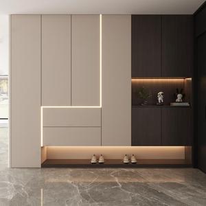 Meuble à chaussures intégré de style populaire, meuble de rangement autoportant de luxe léger pour entrée, cloison de séparation pour hall d'entrée, mobilier de maison - Product Image 1