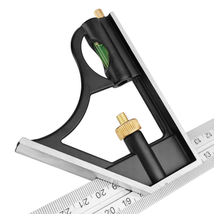 <span class=keywords><strong>Regla</strong></span> de ángulo combinada multifunción de acero inoxidable <span class=keywords><strong>para</strong></span> carpintería, con transportador de ángulos y buscador de centro - Product Image 3