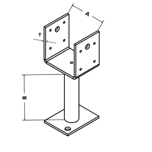 Heavy Duty Galvanized <strong>Post</strong> Shoe <strong>for</strong> Deck Frame Support Adjustable Height <strong>Post</strong> Support <strong>Bracket</strong> Q235B Galvanized - Product Image 1