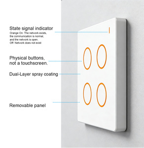 Interrupteur mural intelligent Lanbon L10Q 4 voies, norme européenne, pour WiFi Zigbee, panneau <span class=keywords><strong>tactile</strong></span>, bouton physique 10A, compatible Alexa <span class=keywords><strong>Google</strong></span> <span class=keywords><strong>Home</strong></span> - Product Image 5